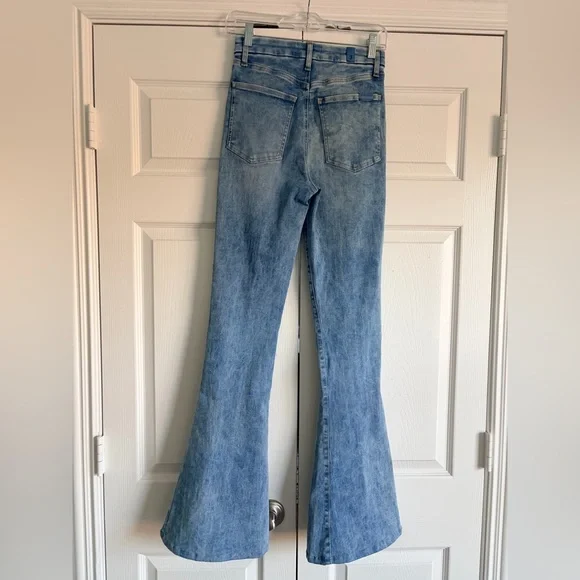 7 For All Mankind Light Wash Flare Jeans - Picture 2 of 7